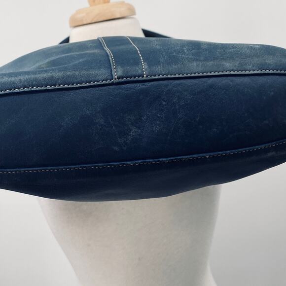 Vintage Y2k Coach Legacy Slim Hobo Shoulder Bag Convertible Leather Blue 9188 - Picture 8 of 12